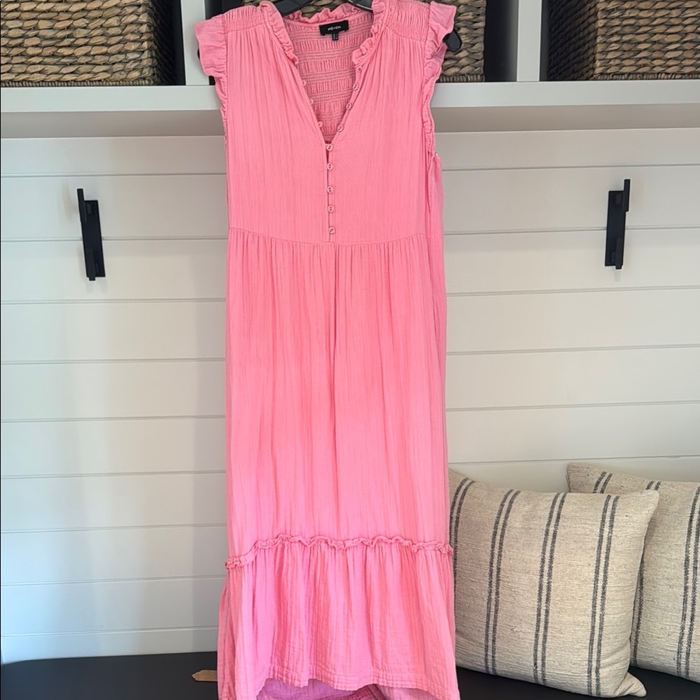ME+EM Pink Ruffled Tiered Sundress